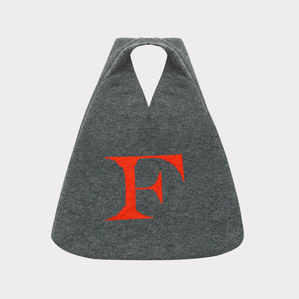 Alphabet F Bag | Charcoal & Vermillion - Image 2