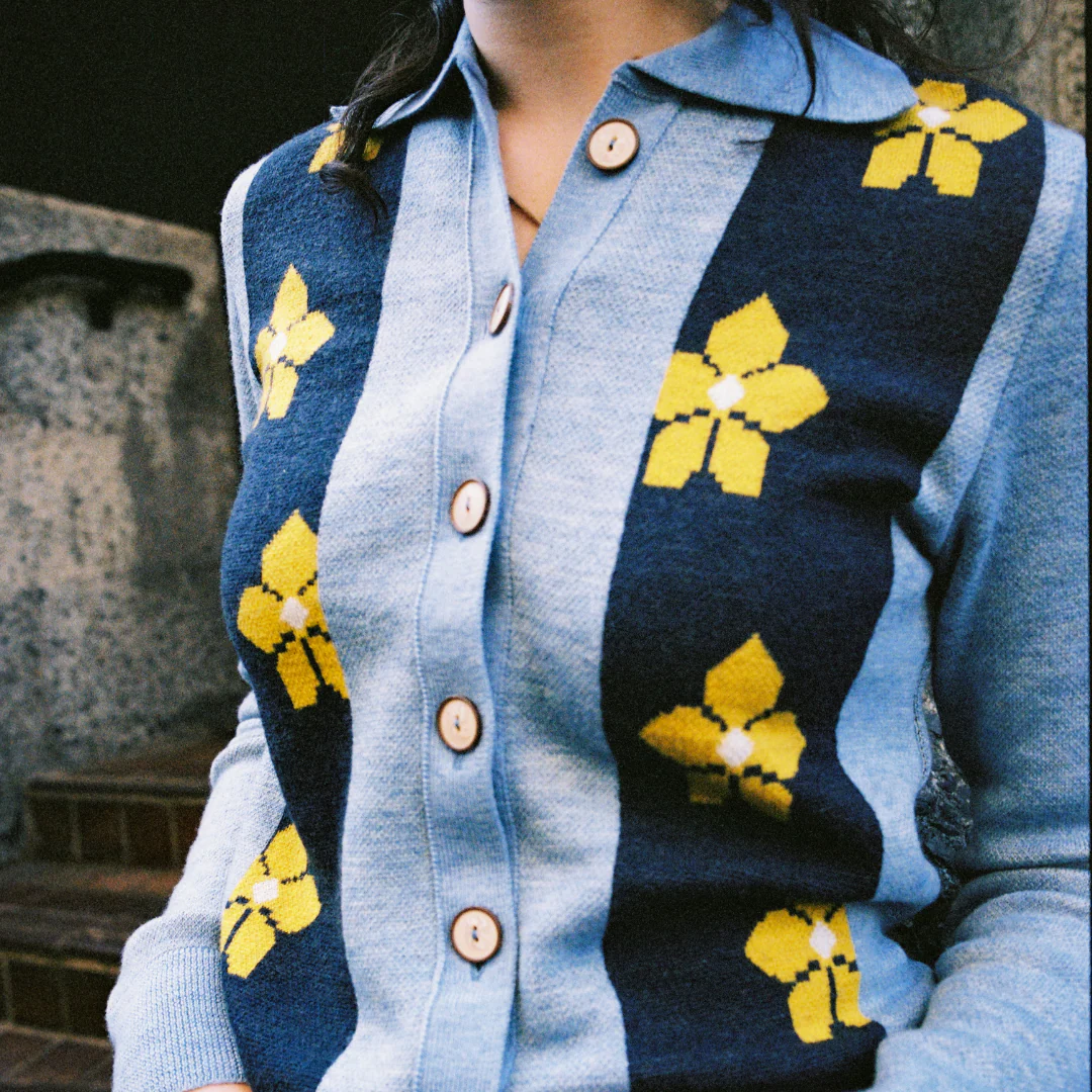 Barbauld Cardigan | Blue Floral - Image 4