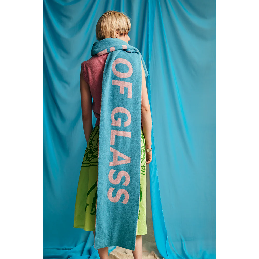 Heart of Glass Scarf | Turquoise & Light Pink - Image 4