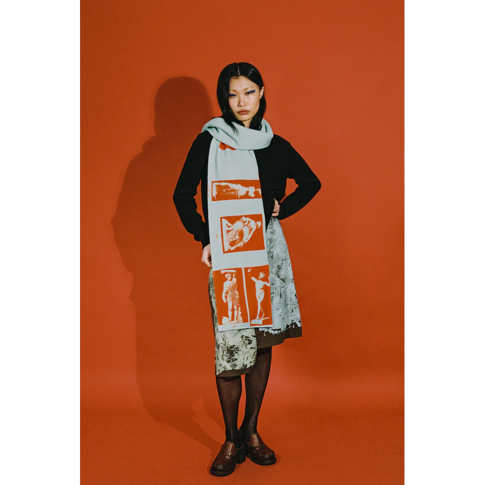 The Narcissus Scarf | Turquoise & Red - Image 4
