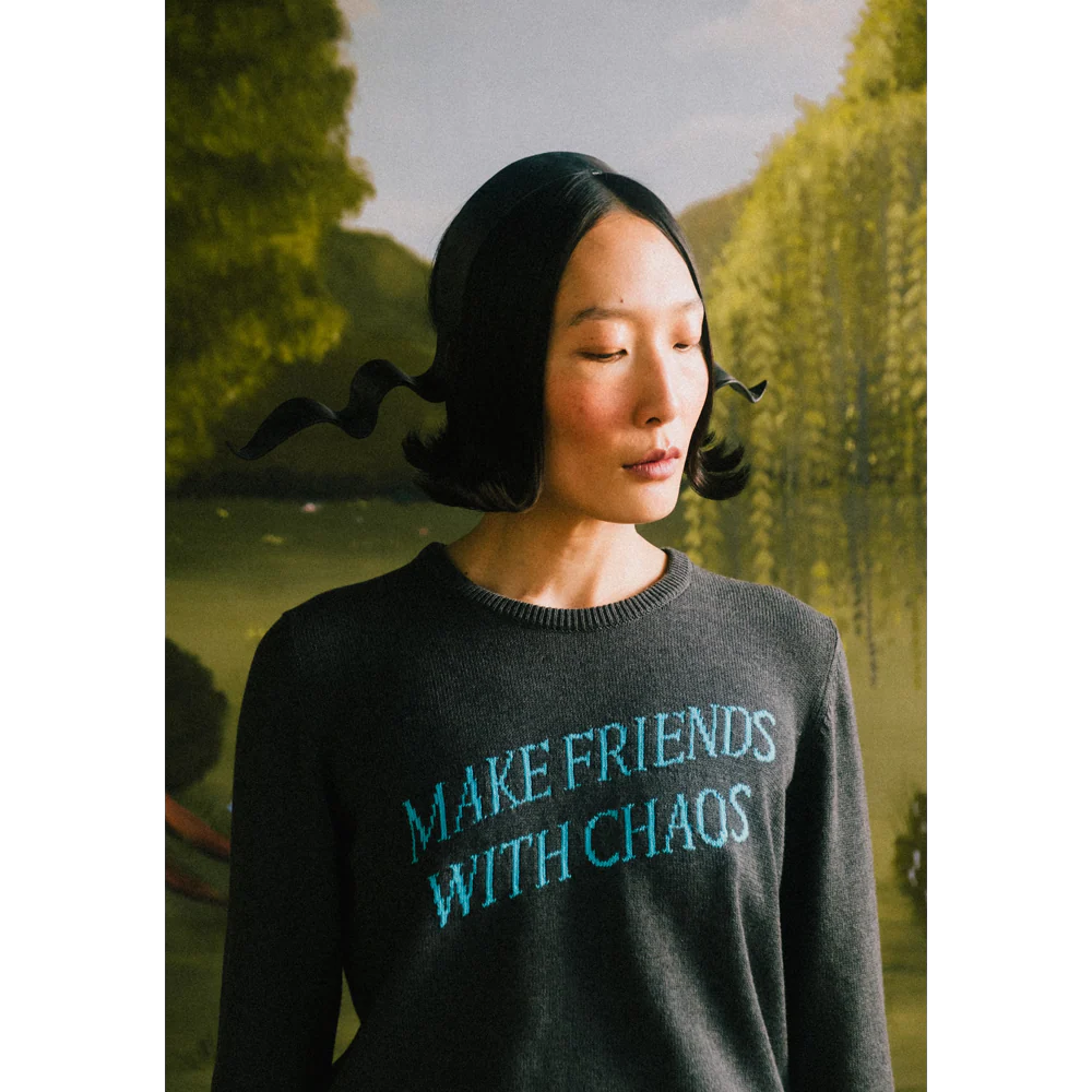 Tilda Swinton x HADES | Make Friends With Chaos Knit | Grey - Image 3